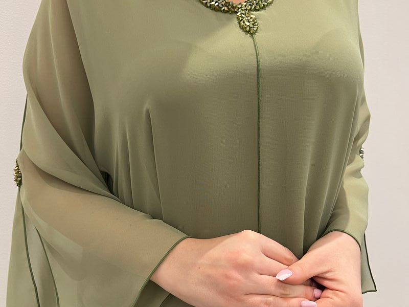 2 Pc Chiffon Handmade Embroidery